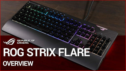 RGB Mechanical Gaming Keyboard - ROG Strix Flare (Cherry MX Brown Switches - CM SS) | Aura Sync & SDK | Gaming Keyboard for PC | Customizable Badge, USB Pass-Through | Media Controls