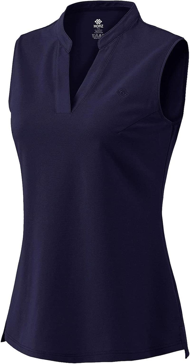 Women Golf Polo Shirts Sleeveless UV Sun Protection Ladies Tops Moisture Wicking Athletic Shirts