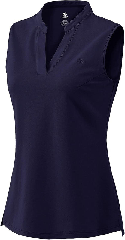 Women Golf Polo Shirts Sleeveless UV Sun Protection Ladies Tops Moisture Wicking Athletic Shirts