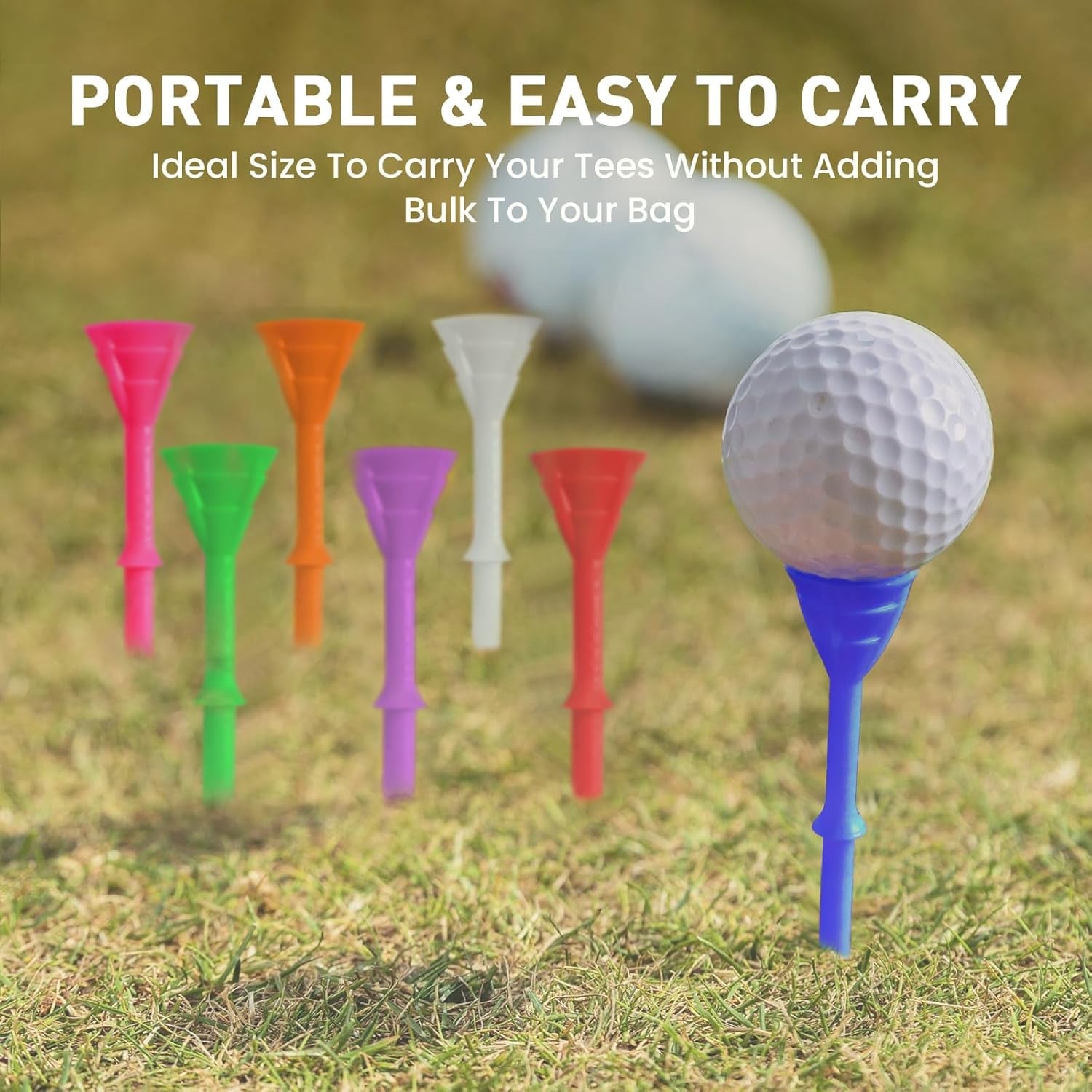 Golf Tees Plastic 3 1/4 Inch Upgrade Unbreakable Bulk 30 Pack Reduce Friction Side Spin Durable Stable 83 Mm Long Tee for Golfer Practice