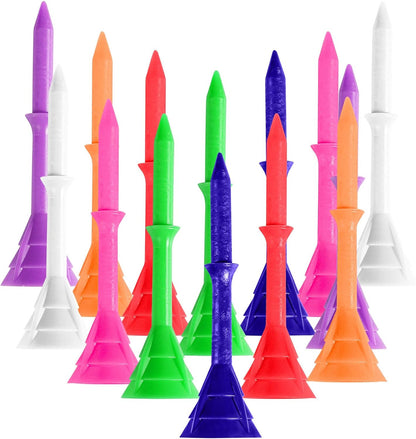 Golf Tees Plastic 3 1/4 Inch Upgrade Unbreakable Bulk 30 Pack Reduce Friction Side Spin Durable Stable 83 Mm Long Tee for Golfer Practice