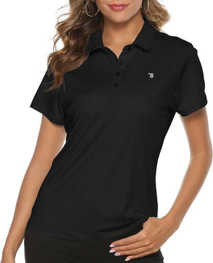 Women'S Golf Polo Shirts Short Sleeve Moisture Wicking Golf Apparel Lady Golf Tops